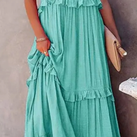 Sundress - Ruffled (Teal) - Picture 3 of 3